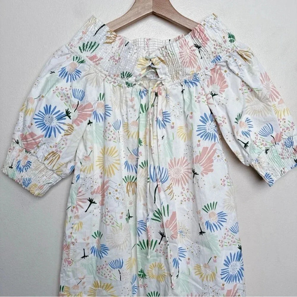 Zara Womens Size Small Off Shoulder Multicolor Print Over Mini Dress - Picture 12 of 14